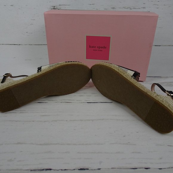 New KATE SPADE Bonnie Espadrille Sandals Sling Back Flats Gingham Casual Size 7 - Picture 12 of 13